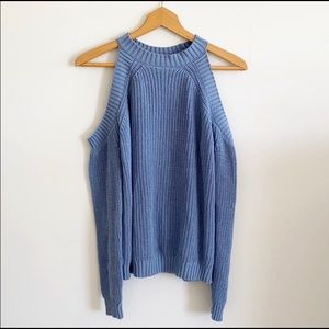 Forever 21 Chunky Knit Cold Shoulder Sweater